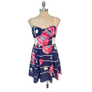 Yumi Kim Bue Pink Floral Mini Dress Pockets! size Small